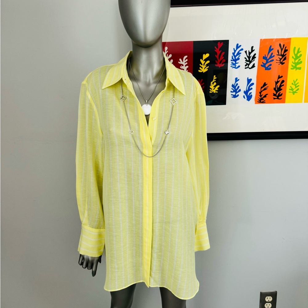 NWT from Amsterdam - Yellow & White Striped Women's Top - Lightweight